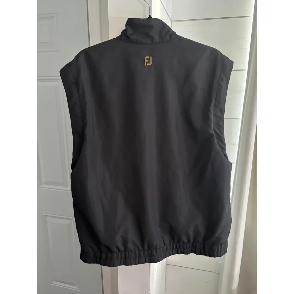 FootJoy DryJoys Vest Mens Medium Black Golf Windproof Water Resistant Gustblok